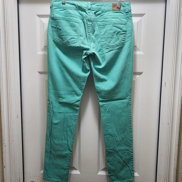 American Eagle Jeans Women's 6 Regular Skinny Stretch Teal - Picture 1 of 10